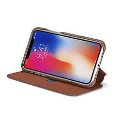 Wewoo Coque Pour iPhone X / XS Hon Ancient Series Etui en cuir avec fentes cartes & support & portefeuille café pas cher