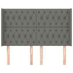 Avis Maison Chic Tête de lit scandinave avec oreilles,meuble de chambre Gris foncé 147x16x118/128 cm Tissu -MN66886