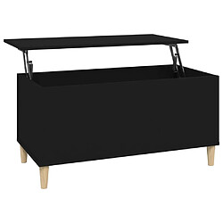 vidaXL Table basse Noir 90x44,5x45 cm Bois d'ingénierie