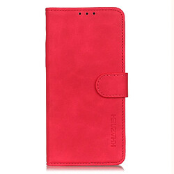 Etui en PU Style rétro avec support rouge pour votre Oppo F19/A74 4G