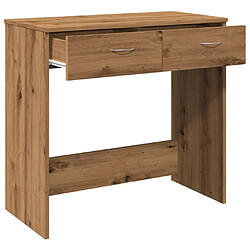 Avis Helloshop26 Bureau table poste de travail meuble d'ordinateur informatique étude chêne artisanal 80 x 40 x 75 cm bois d'ingénierie brun 02_0023560