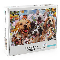 Universal Puzzle puzzle pour adultes, 1000 pièces pour animaux de compagnie chat et chien puzzle défi puzzle jeu pas cher