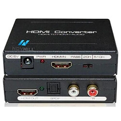 HDMI Audio extracteur convertisseur SPDIF + RCA L - R TV DVD Noir Mon1224-9-45609