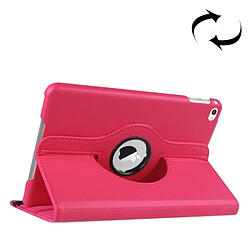 Wewoo Smart Cover Magenta pour iPad mini 4 Litchi Texture 360 degrés Rotation Smart Case en cuir avec support