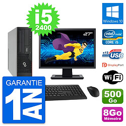 PC Fujitsu E910 DT Ecran 27" Intel i5-2400 RAM 8Go Disque 500Go Windows 10 Wifi - Occasion