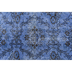 Avis Vidal Tapis de laine 272x160 Bleu Ultra Vintage