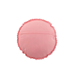 Dansmamaison Coussin Rond Mia Dentelles Coton Rose