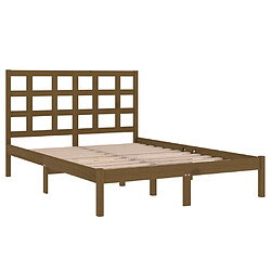 Avis vidaXL Cadre de lit sans matelas marron miel 200x200 cm bois massif