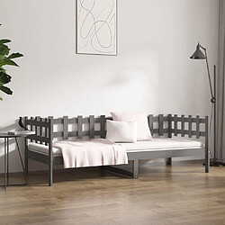 Acheter Maison Chic Lit de jour, Lit de repos pour Salon Chambre,Canapé-lit,Lit d'invité Gris 90x200 cm Bois de pin massif -MN95645