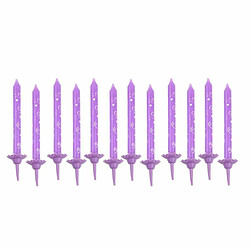 Paris Prix Lot de 12 Bougies d'Anniversaire Arabesques 6cm Prune