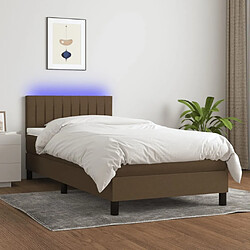 Sommier à lattes,Cadre à lattes de lit et matelas et LED pour Adulte Marron foncé 90x190cm -MN54551