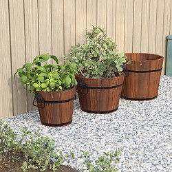 vidaXL Ensemble de jardinière godet 3 pcs bois massif de sapin