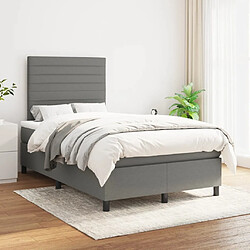 Maison Chic Lit Adulte - Lit simple Lit à sommier tapissier avec matelas moelleux - Meuble de Chambre - Gris foncé 120x200cm Tissu -MN15476