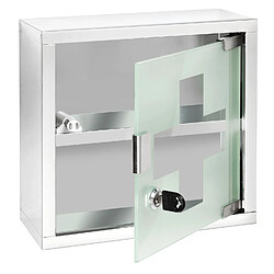 WENKO Armoire à pharmacie en Inox - L. 25 x l. 25 cm - Blanc