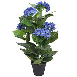 vidaXL Plante hortensia artificielle avec pot 60 cm Bleu