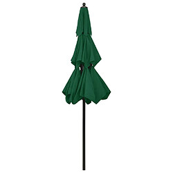 Acheter ComfortXL Parasol à 3 Niveaux Avec Mât En Aluminium Vert 2,5 M