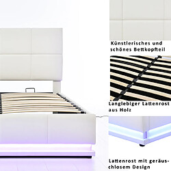 Avis ComfortXL Lit Rembourré 160 X 200 Cm Avec LED, Blanc