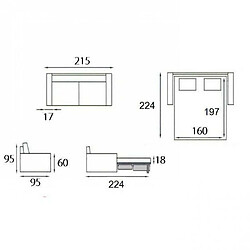 Acheter Inside 75 Canapé lit 3-4 places MASTER convertible EXPRESS 160 cm Tweed Cross taupe MATELAS 18 CM INCLUS