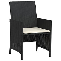 Maison Chic Ensemble de bistro 3 pcs avec coussins,Table + chaises + coussins de jardin noir résine tressée -GKD152585 pas cher