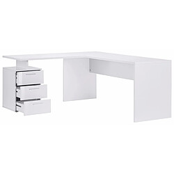 Avis Alter Bureau d'angle, Made in Italy, Table d'ordinateur Minimal, Bureau pour PC, 160x60h75 cm, couleur blanc brillant