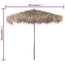 Acheter vidaXL Parasol en bambou avec toit en feuille de bananier 270 cm