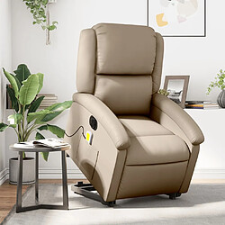 Maison Chic Fauteuil Relax pour salon, Fauteuil inclinable de massage électrique cappuccino similicuir -GKD74200