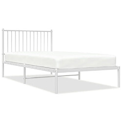 Maison Chic Lit adulte - Cadre de lit métal avec tête de lit pour chambre blanc 100x200 cm -MN96306