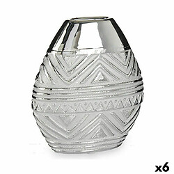 Gift Decor Vase Largeur Argenté Céramique 8 x 19,5 x 17,5 cm (6 Unités)