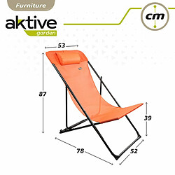 Chaise longue inclinable Aktive Orange 53 x 87 x 78 cm (4 Unités) pas cher