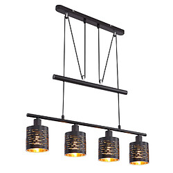 Globo Lighting Plafonnier design Tunno - H. 180 cm - Noir et doré