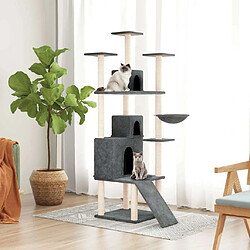 Arbre à chat avec griffoirs,niche pour chat en sisal Gris foncé 175 cm -MN17731