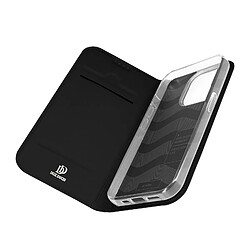 Étui pour iPhone 15 Pro Clapet Porte-carte Support Vidéo Dux Ducis Noir