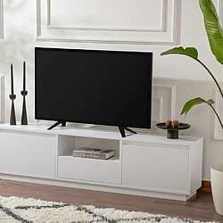 Hanah Home Meuble TV en aggloméré 168x43,5x12,5 cm Vanguard blanc.