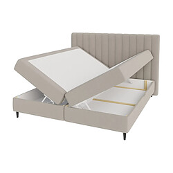 Bestmobilier Maria - lit boxspring - 160x200 - en velours - coffres et surmatelas inclus