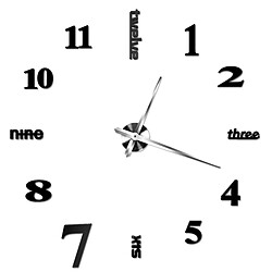 Wewoo Sticker noir Creative 3D Mirror DIY Wall Horloge, Taille: 120 * 120cm