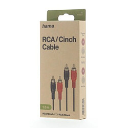 HAMA Audio Cable, 2 RCA plugs - 2 RCA plugs, 1.5 m