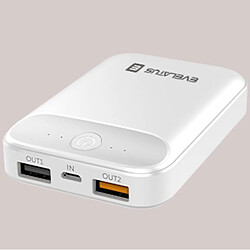 Avis Riffi Evelatus EPB07 10000mAh Banque d'alimentation compacte x2 USB Charge rapide 18W Blanc