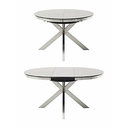 Acheter Inside 75 Table ronde extensible design WINNIE diamètre 120cm Gris céramique/Pieds acier brossé