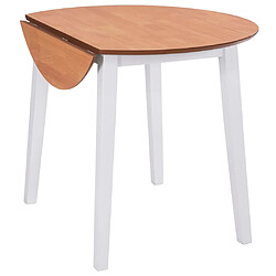 Avis vidaXL Table à manger ronde à abattant MDF blanc