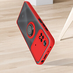 Acheter Avizar Coque Xiaomi Poco X4 Pro 5G Bi-matière Bague Métallique Support Vidéo Rouge