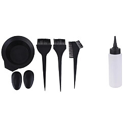 7 en 1 Kit Outil à Coloration de Cheveux Bouteille à Couleur de Cheveux + Bol à Mélanger + 3x Peigne à Teinture de Cheveux + 2x Couverture d'Oreille