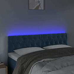 Avis Maison Chic Tête de lit scandinave à LED,meuble de chambre Bleu foncé 144x7x78/88 cm Velours -MN72856