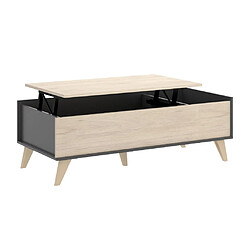 Acheter Vente-Unique Table basse relevable KOLYMA - 1 niche - Coloris : Chêne & Anthracite