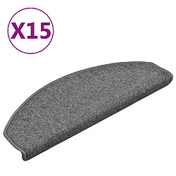 vidaXL Tapis de marches d'escalier 15 pcs Gris foncé 65x24x4cm