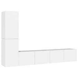 vidaXL Ensemble de meubles TV 4 pcs Blanc Bois d'ingénierie