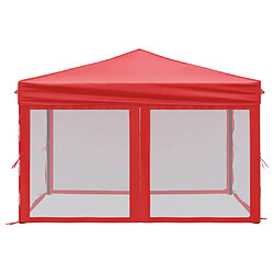 Avis vidaXL Tente de réception pliable avec parois Rouge 3x3 m