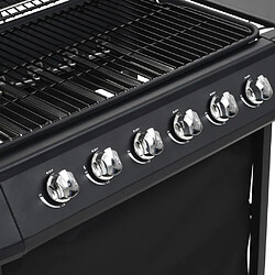 Avis vidaXL Barbecue au gaz avec 6 zones de cuisson Acier Noir