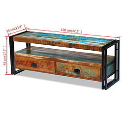 Helloshop26 Meuble télé buffet tv télévision design pratique bois de récupération massif 2502154