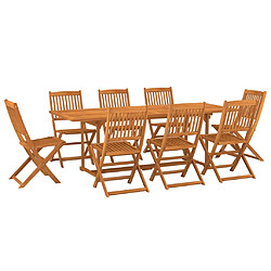 vidaXL Ensemble à manger de jardin 9 pcs 220x90x75 cm bois d'acacia