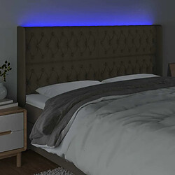 Acheter Maison Chic Tête de lit scandinave à LED,meuble de chambre Taupe 183x16x118/128 cm Tissu -MN52817